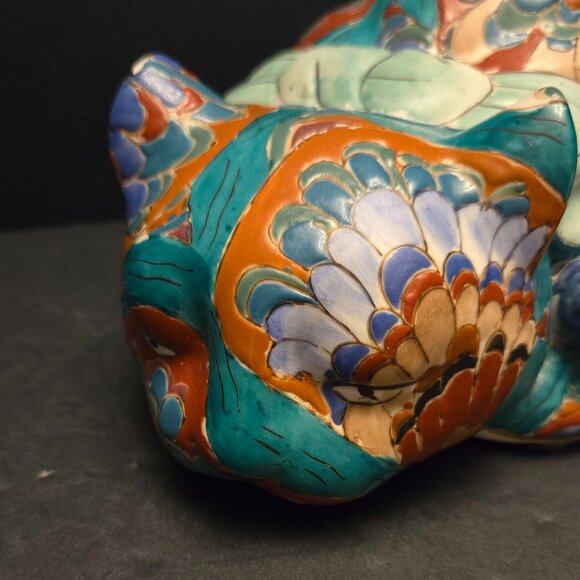 VINTAGE ASIAN HAND PAINTED PORCELAIN CAT - Picture 2 of 13